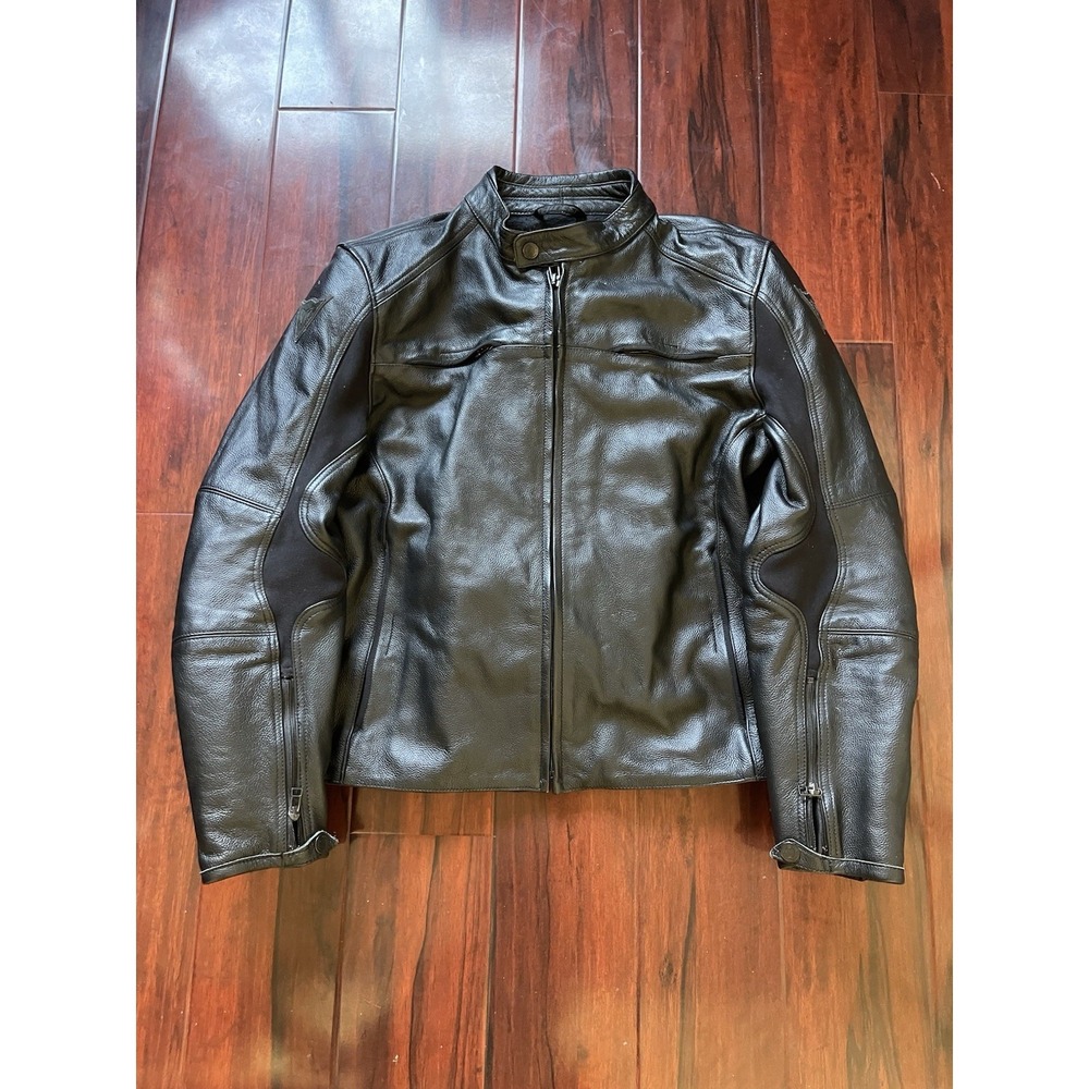 Dainese Razon Leather Jacket Motorcycle Riding Black EU 56 Mens Size XL Preowned